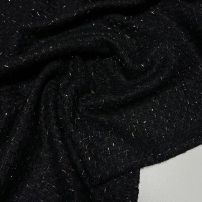 Exkluzivní vlněné buklé Black s kašmírem a zlatým lurexem