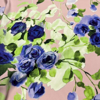 Růžová šatovka Blue Rose s modrými anglickými růžemi